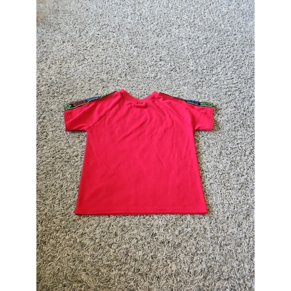 Vintage Lee Pipes Shirt Boys Size 4T Crew Neck Y2K Red Short Sleeve kids clothin